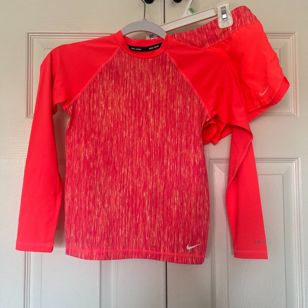 Nike youth swim shirt and shorts